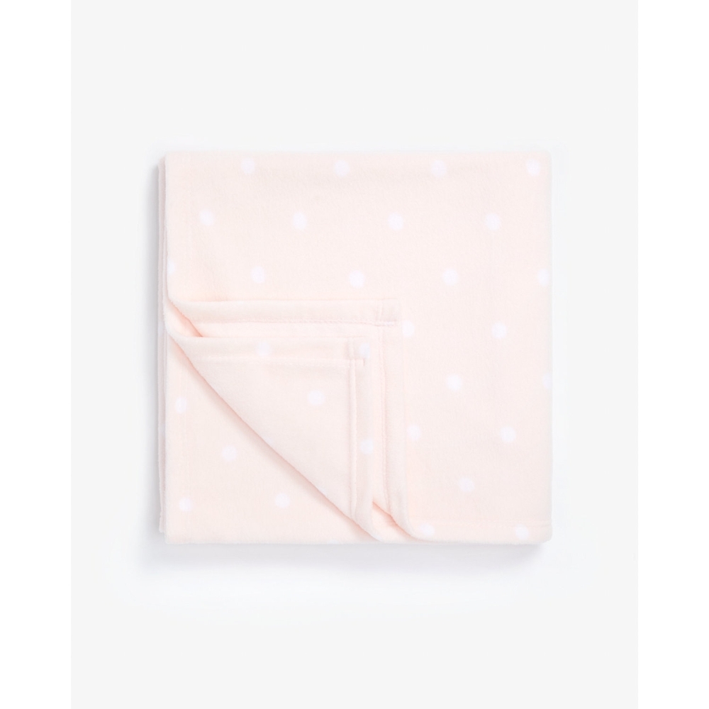 

Mothercare essential cot bed polka dots fleece blanket pink