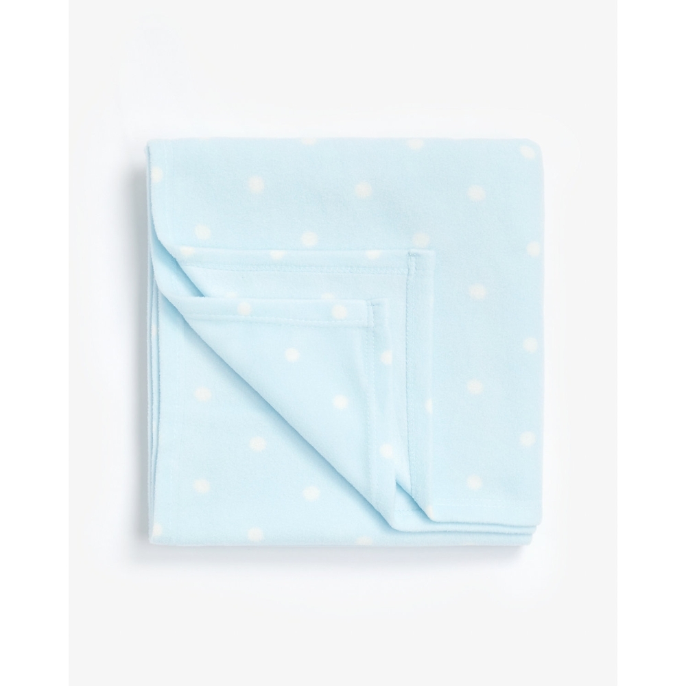 

Mothercare essential cot bed polka dots fleece blanket blue