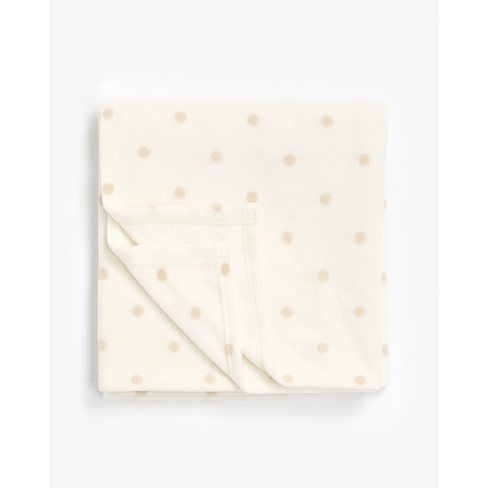 

Mothercare essential cot bed polka dots fleece blanket cream