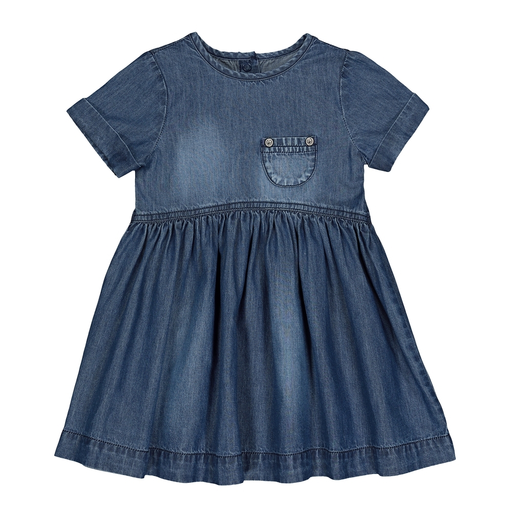 

Girls Half sleeves Denim Dress - Blue
