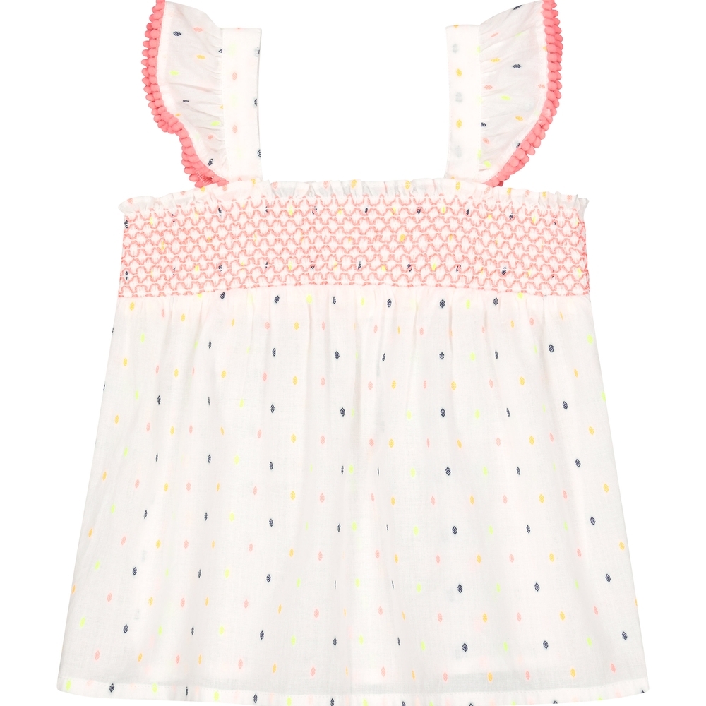 

Girls Sleeveless Lace Details Top - White