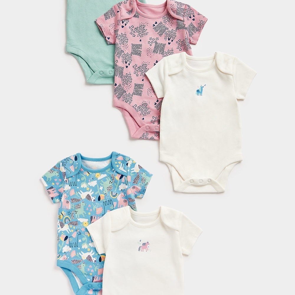 

Mothercare Boys Half Sleeves Unicorn Bodysuit-Pack of 3-Multicolor