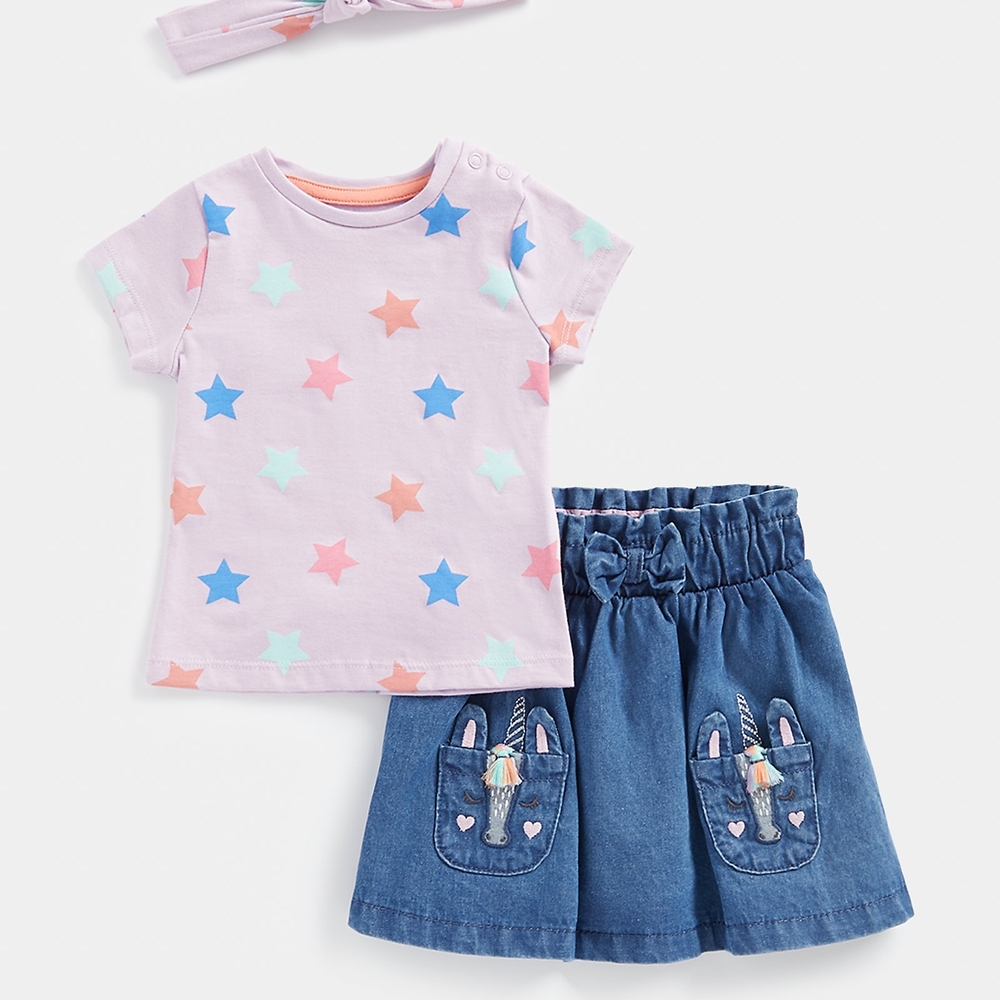 

Mothercare Girls Half Sleeves Casual Dress -Multicolor