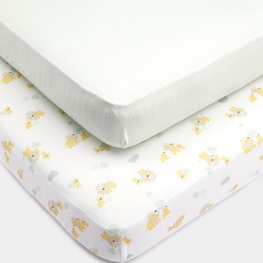 

Mothercare Lion Fitted Cot Bed Sheets Mulricolor Pack of 2