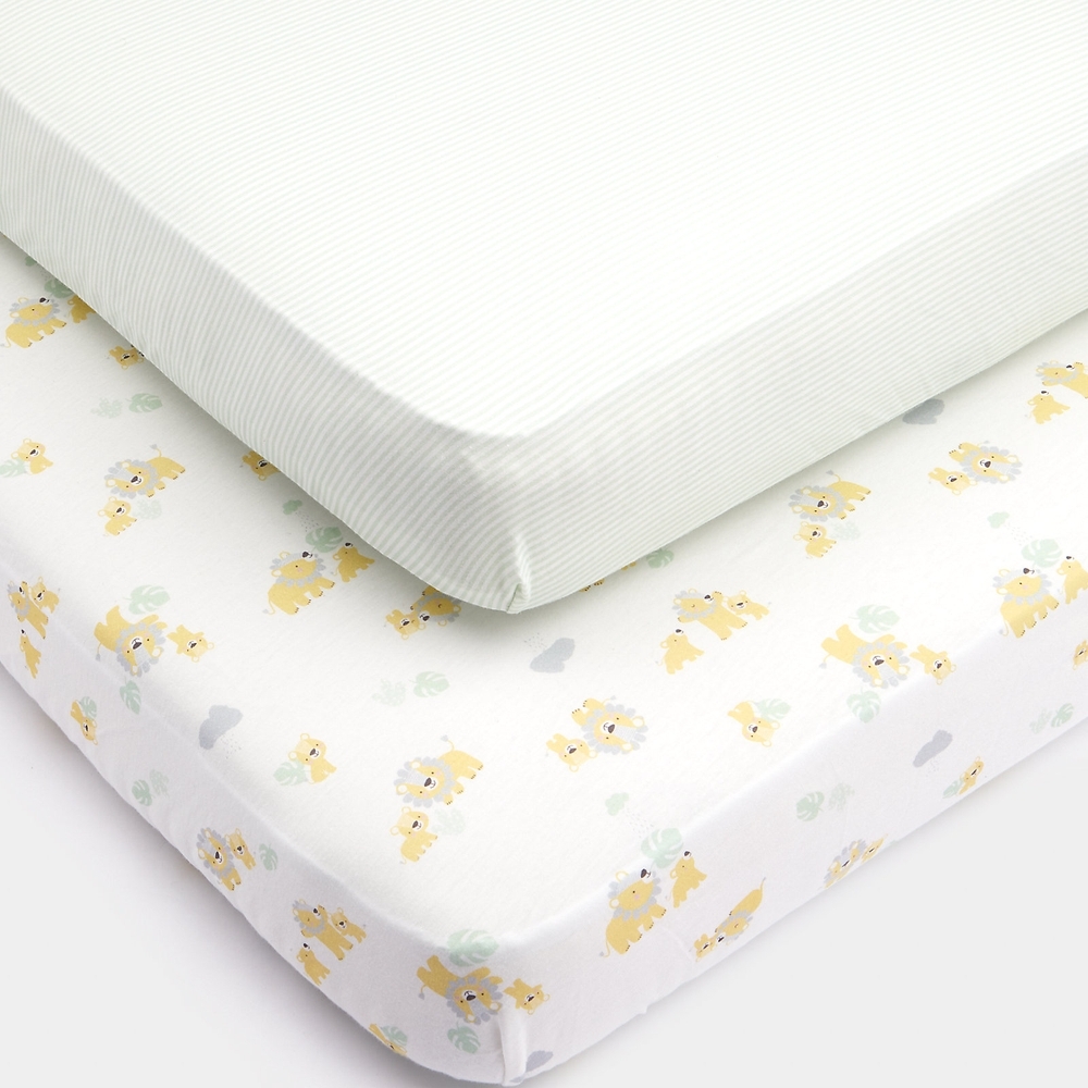 

Mothercare Lion Fitted Cot Sheets Multicolor Pack of 2