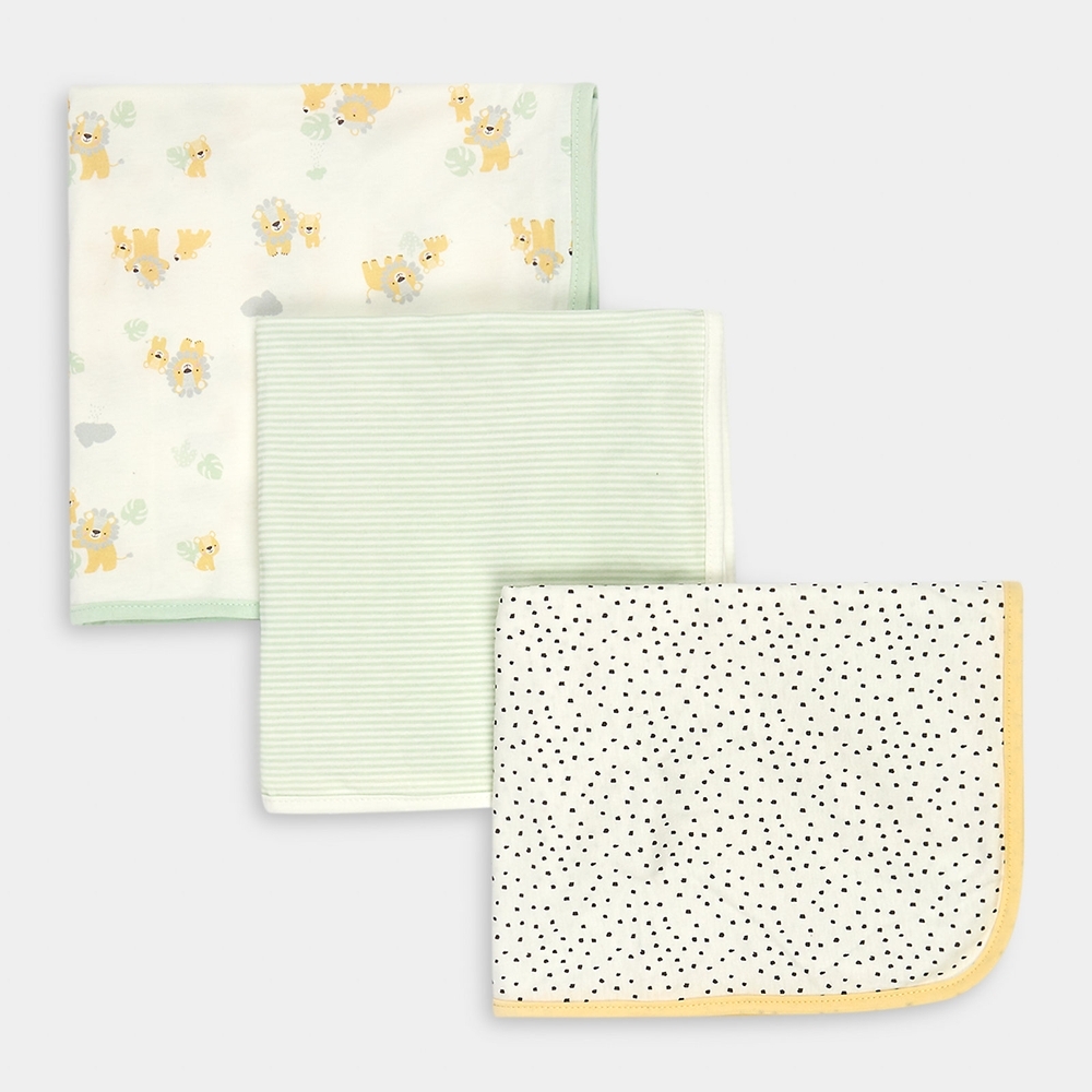 

Mothercare Lion Jersey Blankets Multicolor Pack of 3