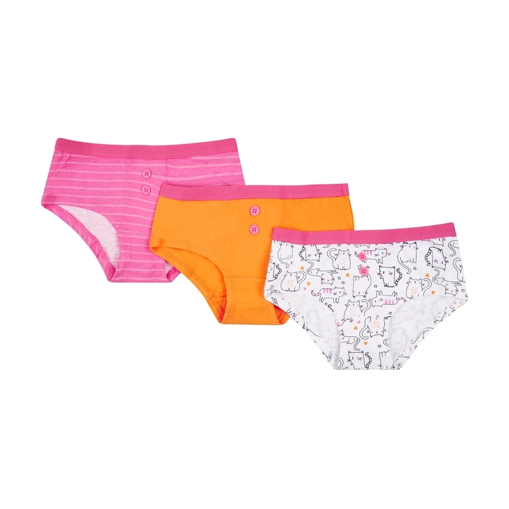 

Girls Cat Hipster Briefs - 3 Pack - Orange