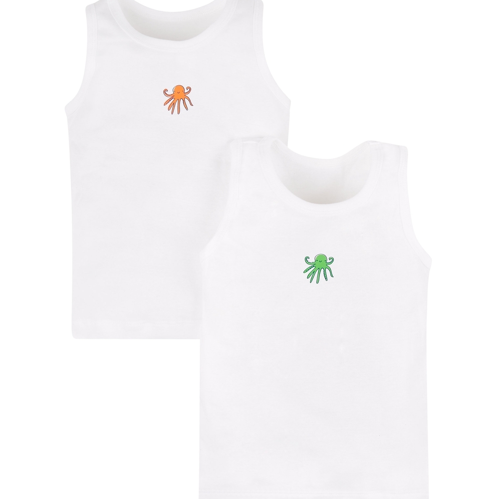 

Boys Octopus Vests - 2 Pack - White