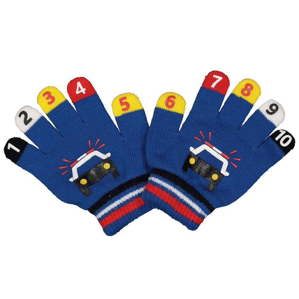 

Boys Police Car Magic Count Gloves - Blue