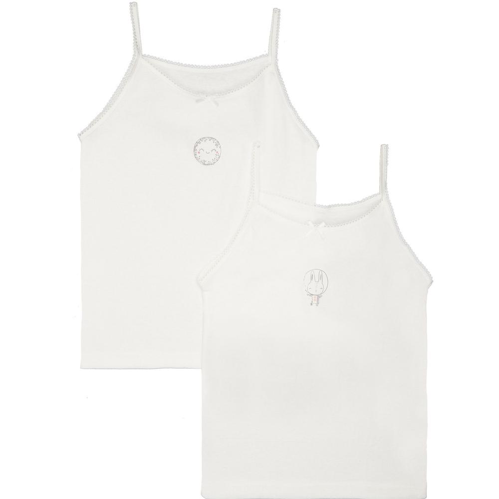 

Girls Space Bunny Cami Vests - 2 Pack - White