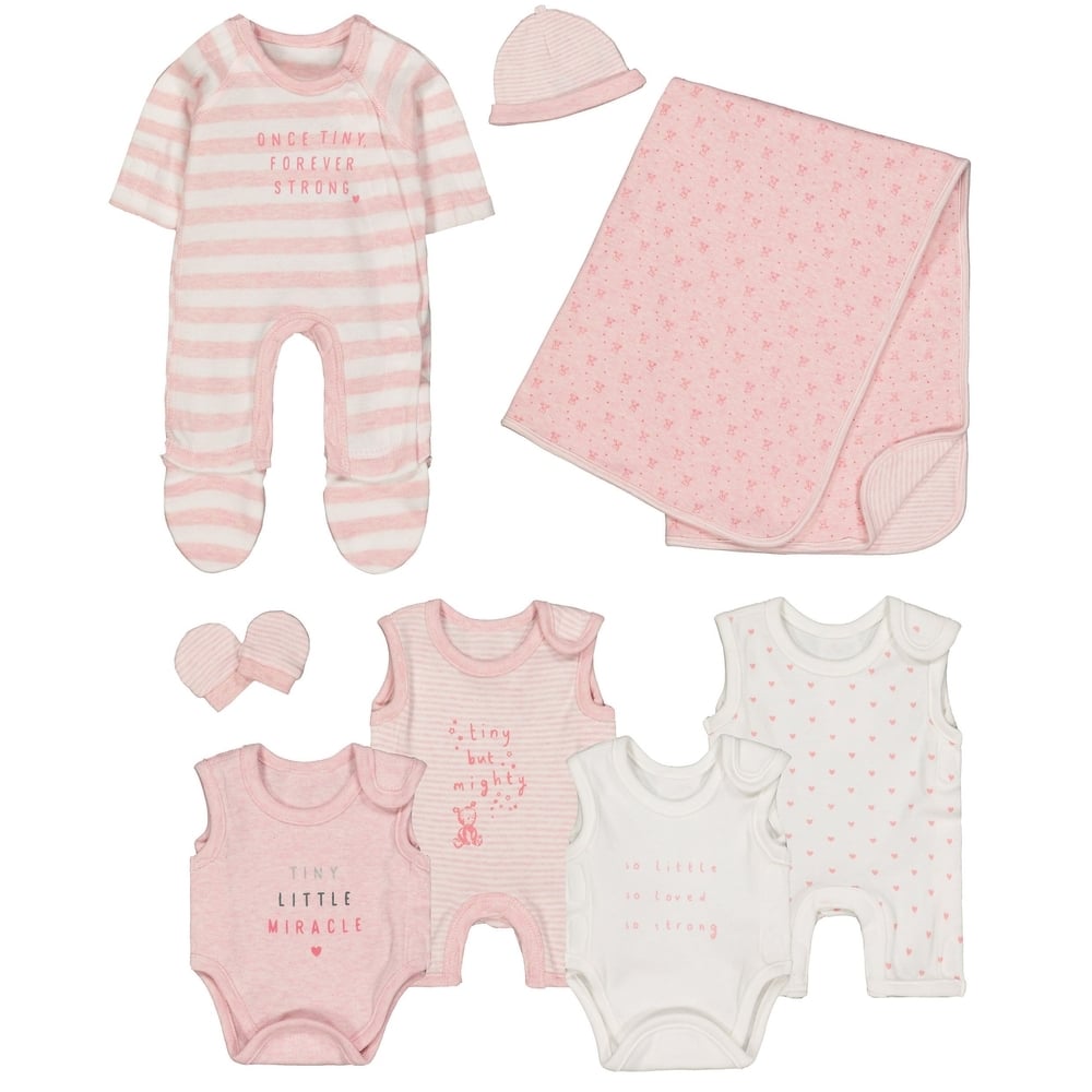 

Girls Premature Baby Eight - Piece Set - Pink