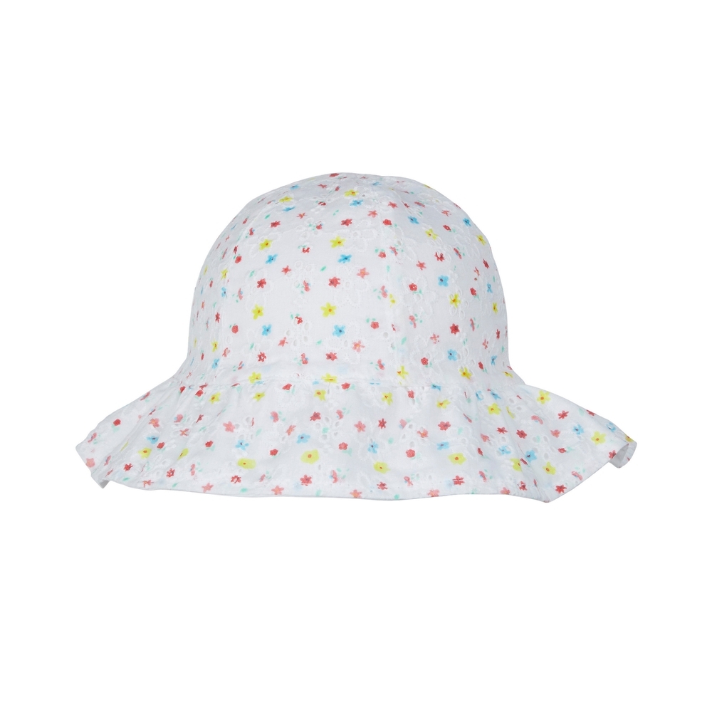 

Girls Floral Broderie Sun Hat - White