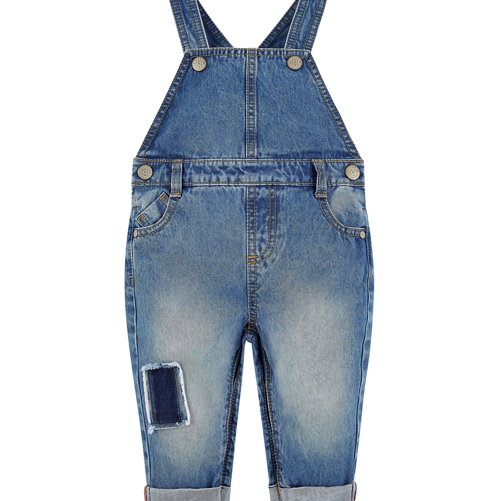 

Boys Patch Denim Dungarees