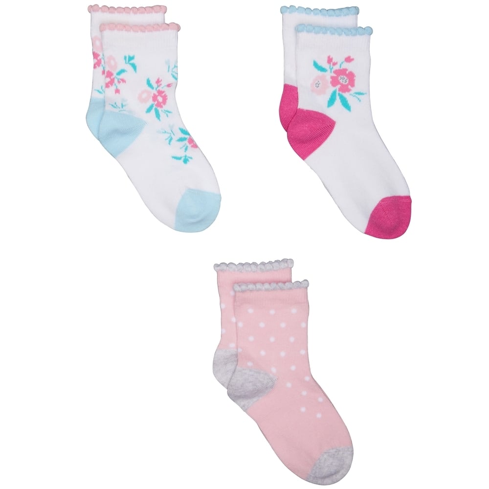 

Girls Floral Socks - 3 Pack - Multicolor