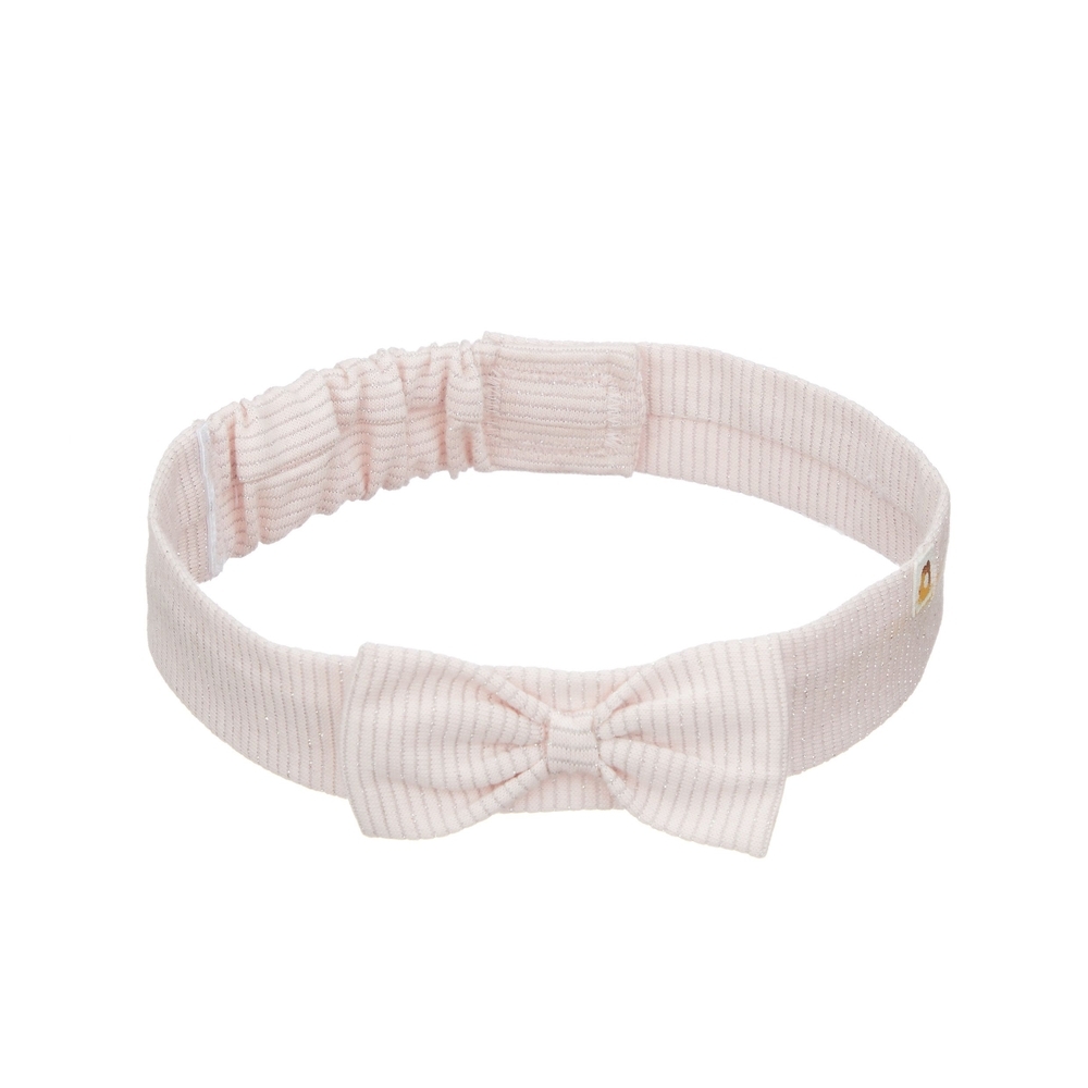 

Girls Bow Stripe Headband - Pink