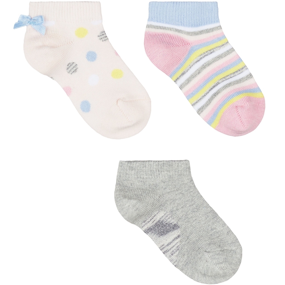 

Girls Spotty Trainer Socks - 3 Pack - Multicolor