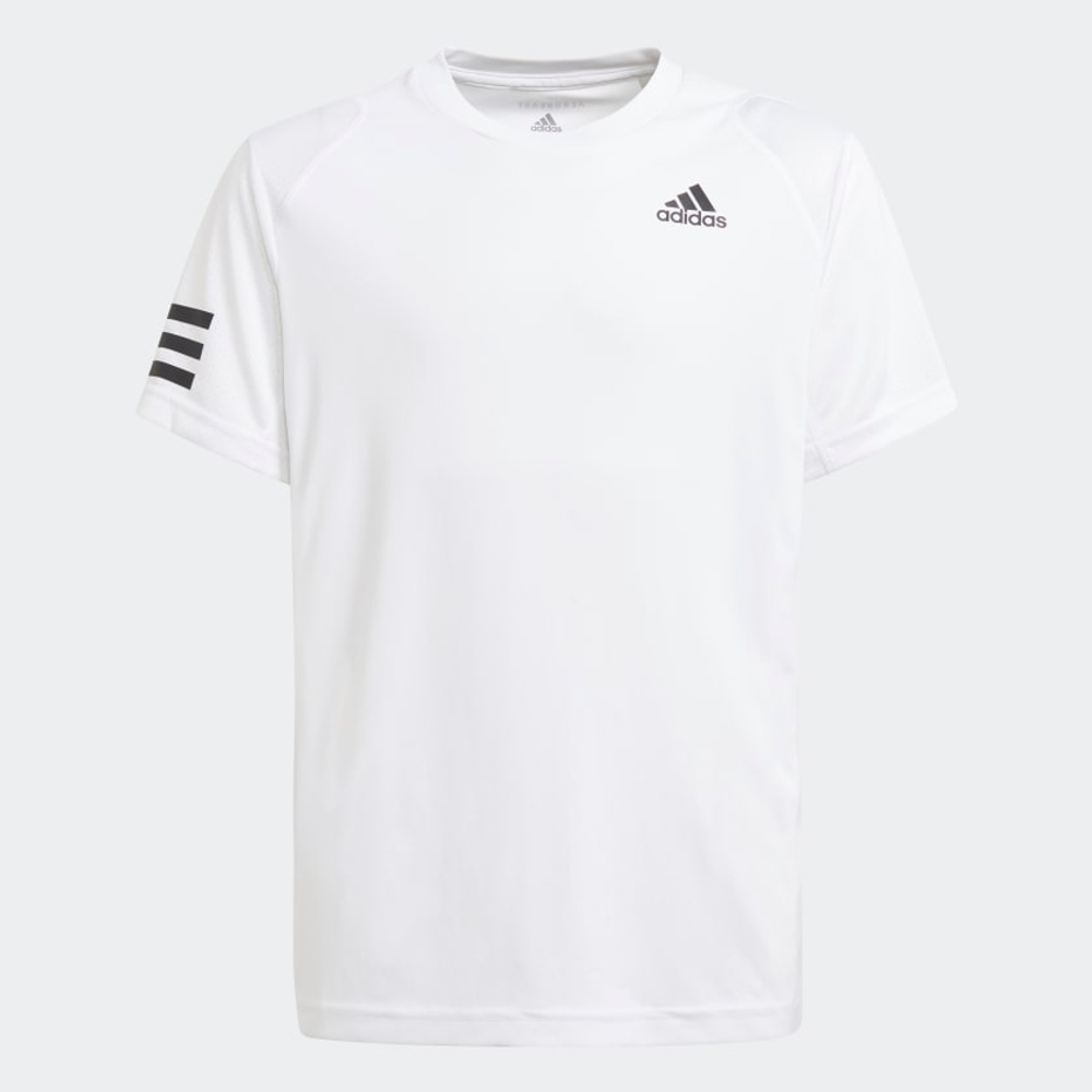 

Adidas Kids Half Sleeves T-Shirts Male Stripes-Pack Of 1-White