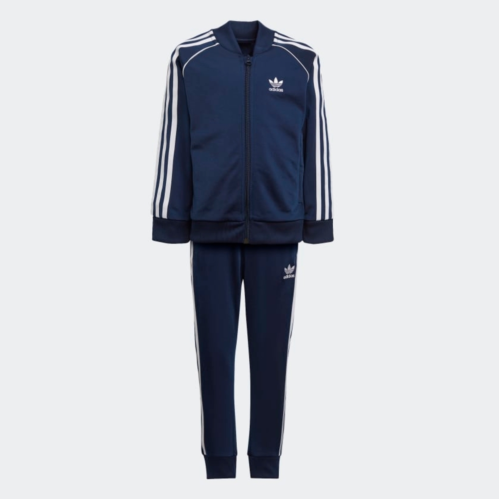 

Adidas Kids Full Sleeves Tracksuit Unisex Stripes-Pack Of 1-Blue