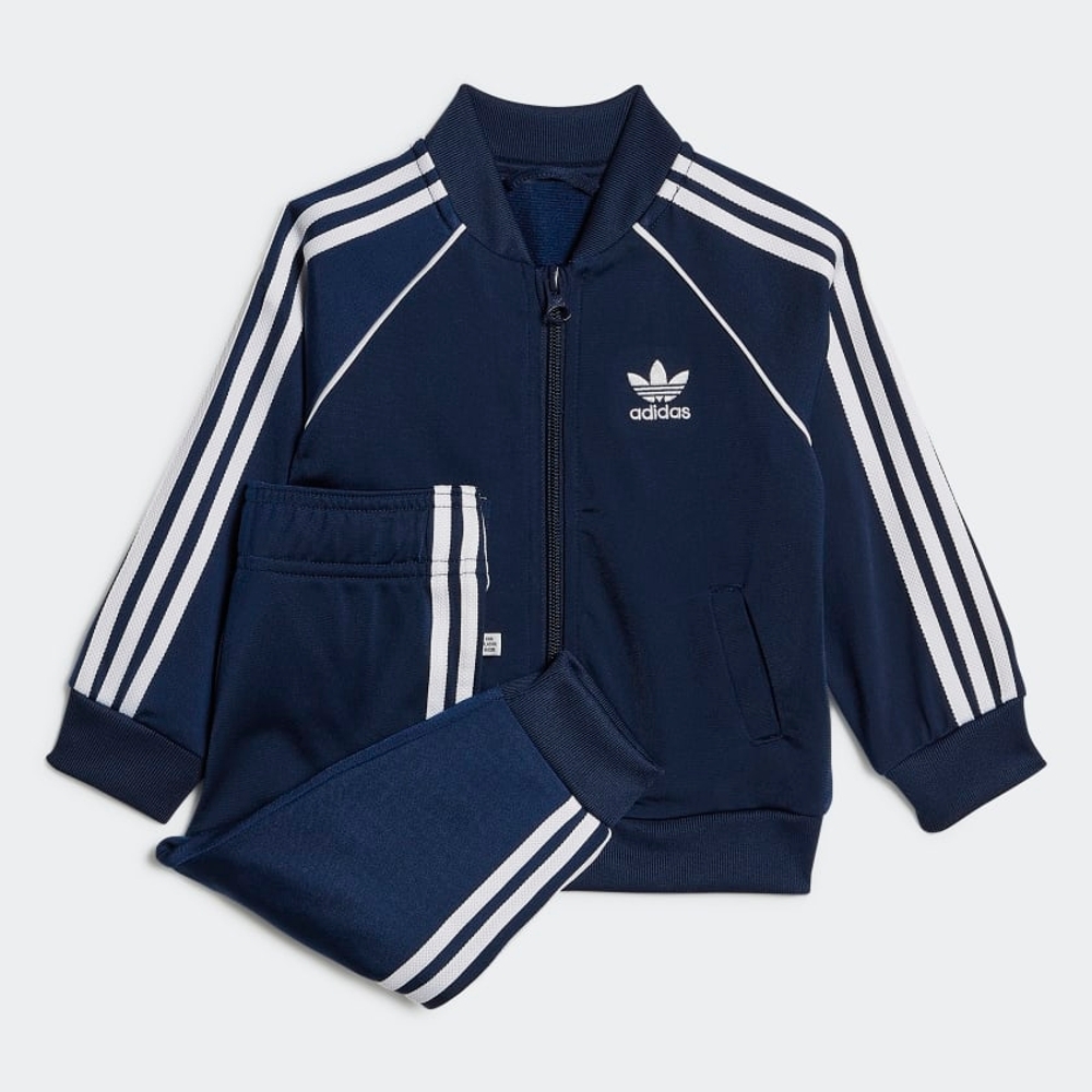 

Adidas Kids Full Sleeves Tracksuit Unisex Stripes-Pack Of 1-Blue