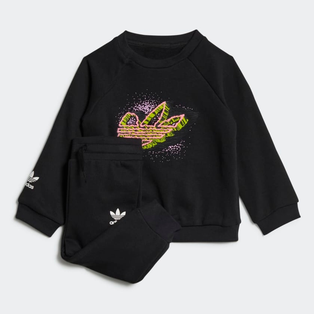 

Adidas Kids Full Sleeves Tracksuit Unisex Printed-Pack Of 1-Black