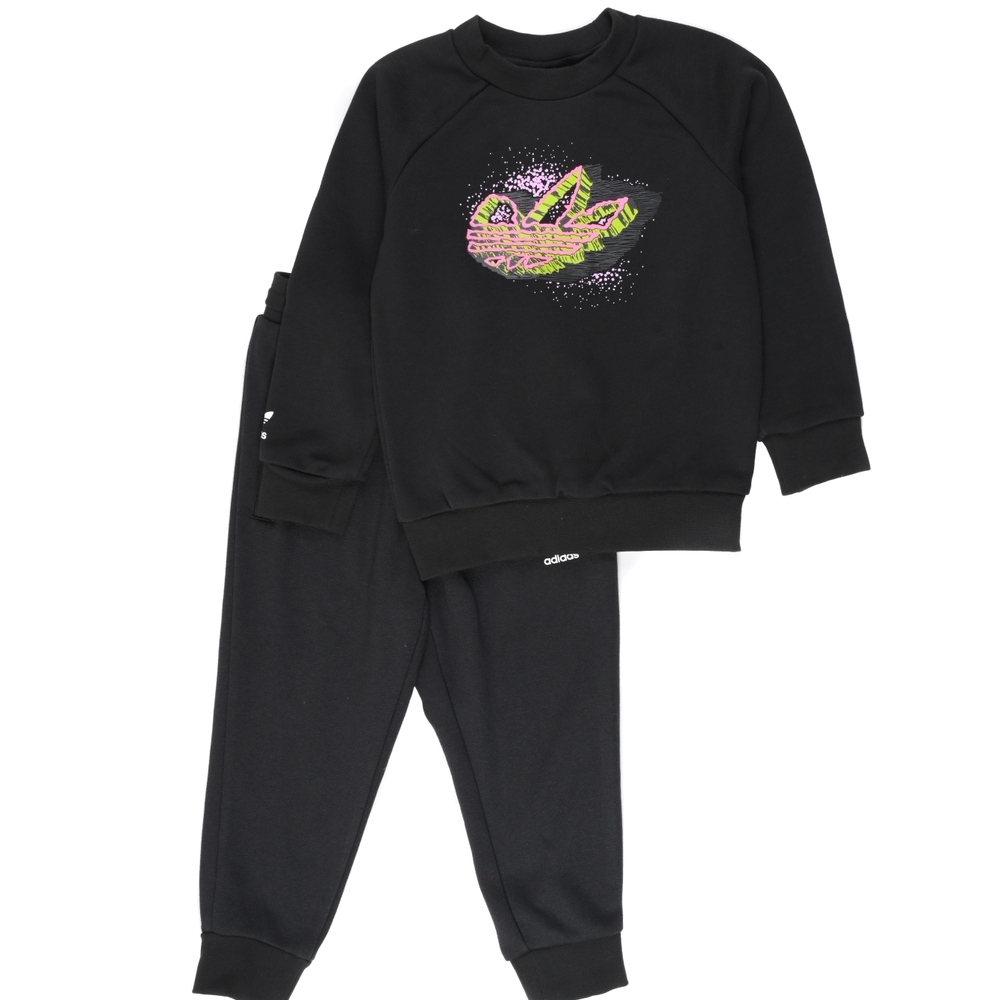 

Adidas Kids Full Sleeves Tracksuit Unisex Printed-Pack Of 1-Black