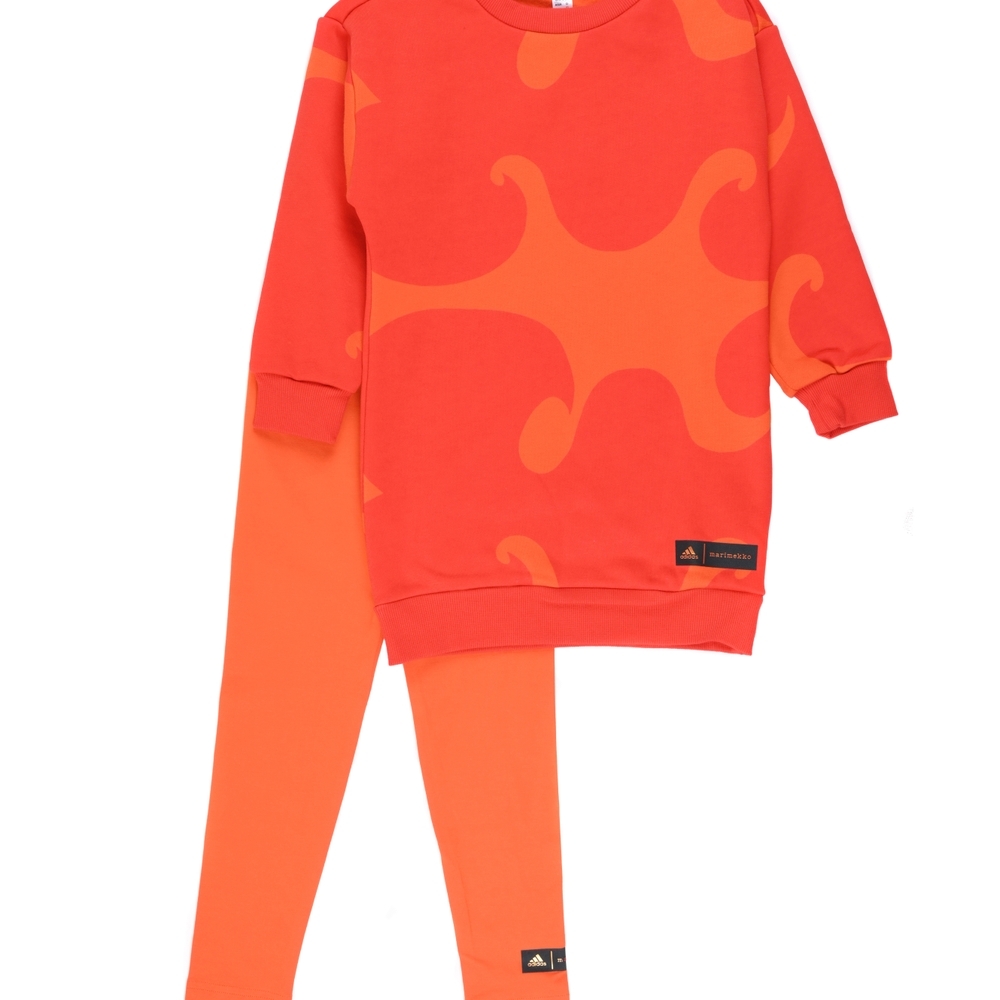 

Adidas Kids Full Sleeves Tracksuit Female Printed-Pack Of 1-Orange