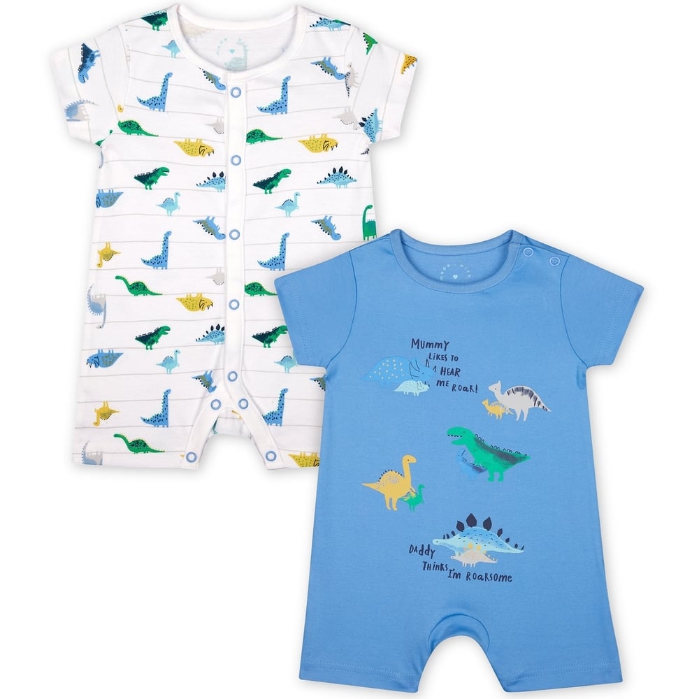 

Boys Half Sleeves Romper Dino Print - Pack Of 2 - Multicolor