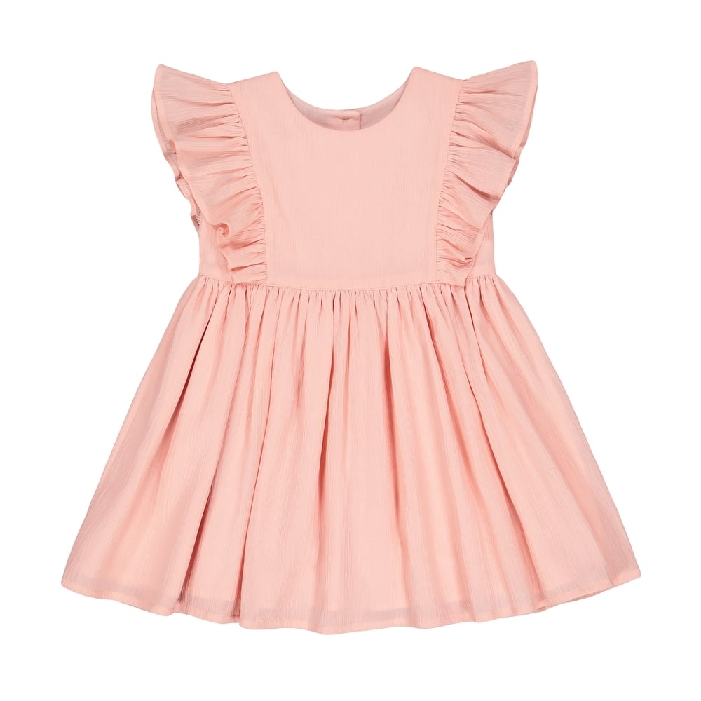 

Girls Sleeveless Dress Frill Detail - Pink