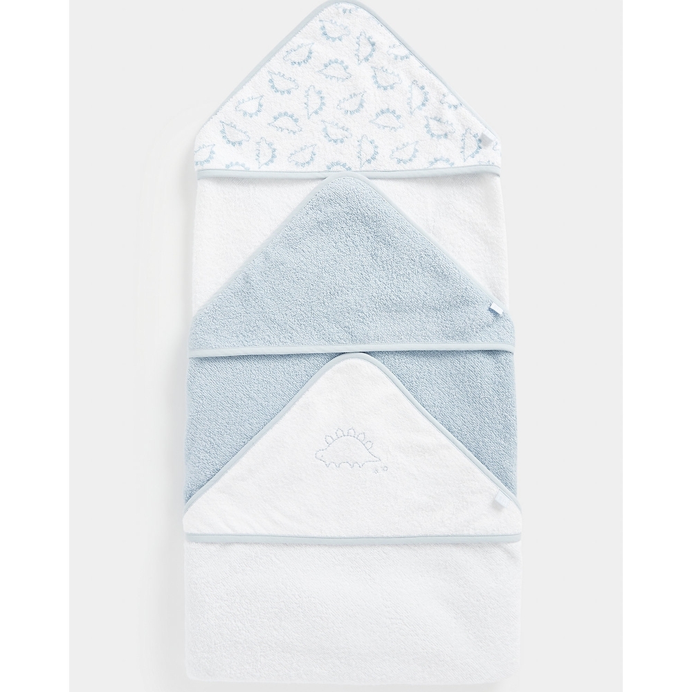 

Mothercare Dino Cuddle and Dry Hooded Towels Blue Pack of 3