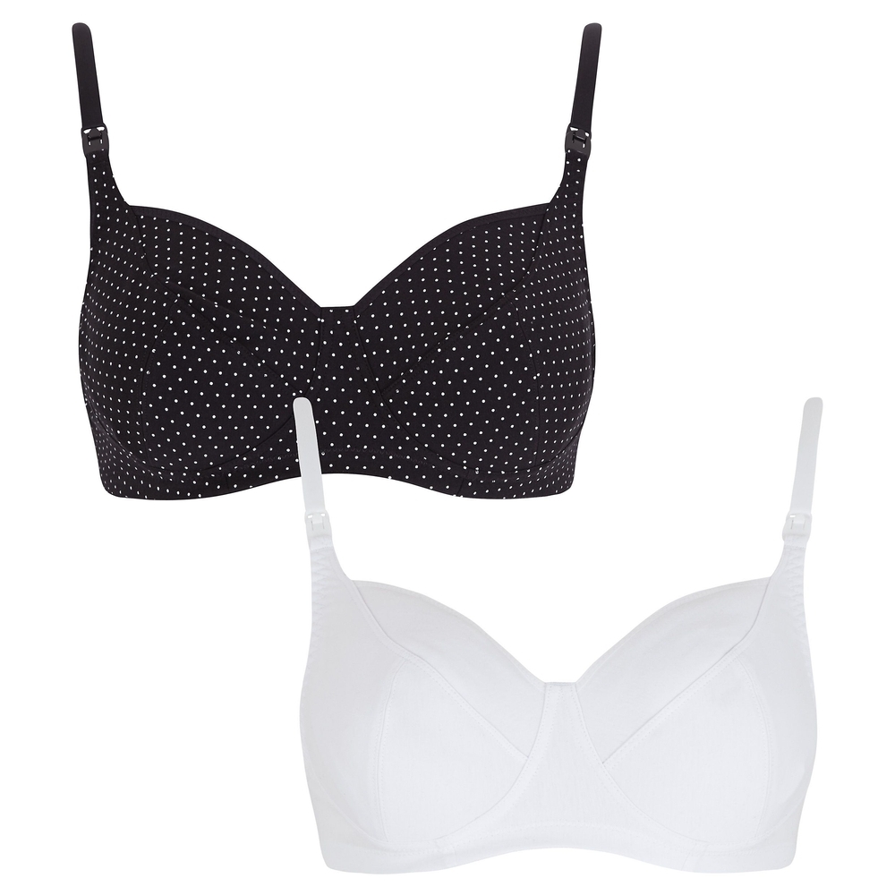 

Mini Spot And White Soft Cup Nursing Bras - 2 Pack