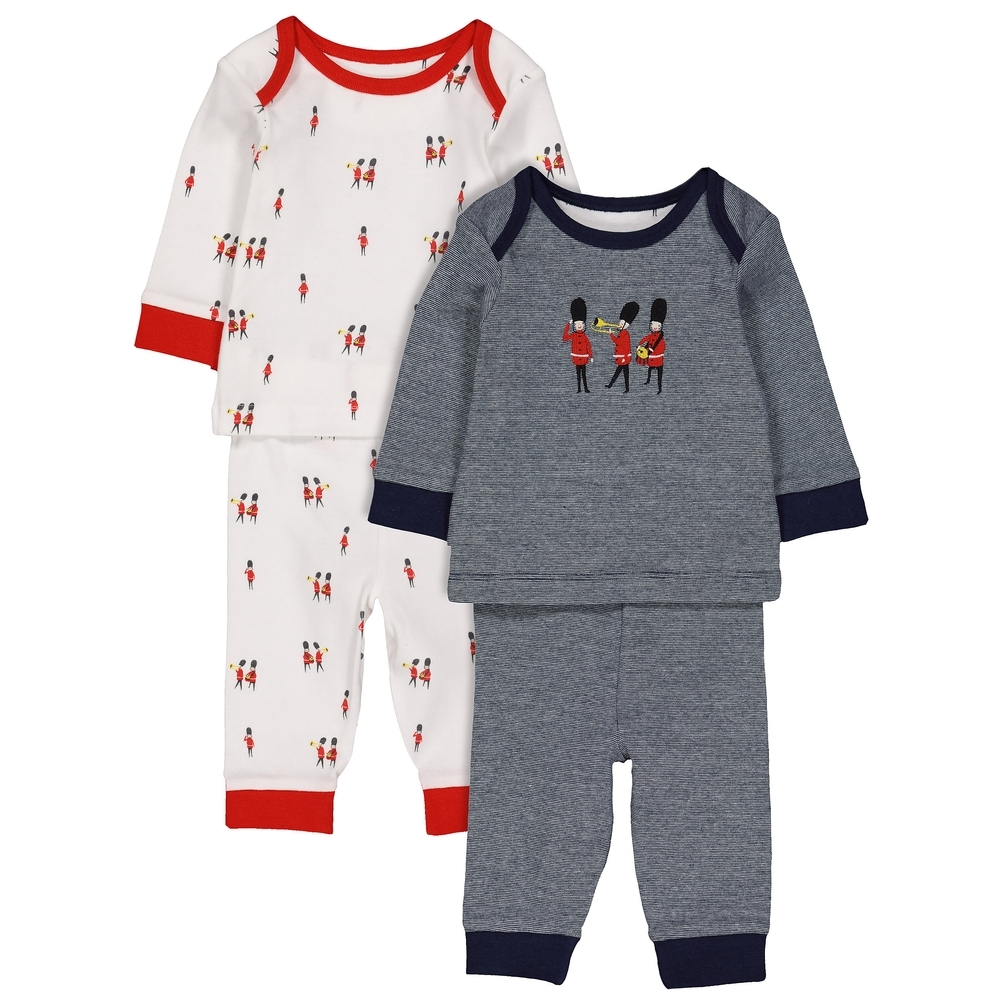 

Boys Full Sleeves Printed And Embroidered Soldier Pyjamas - Pack Of 2 - Multicolor