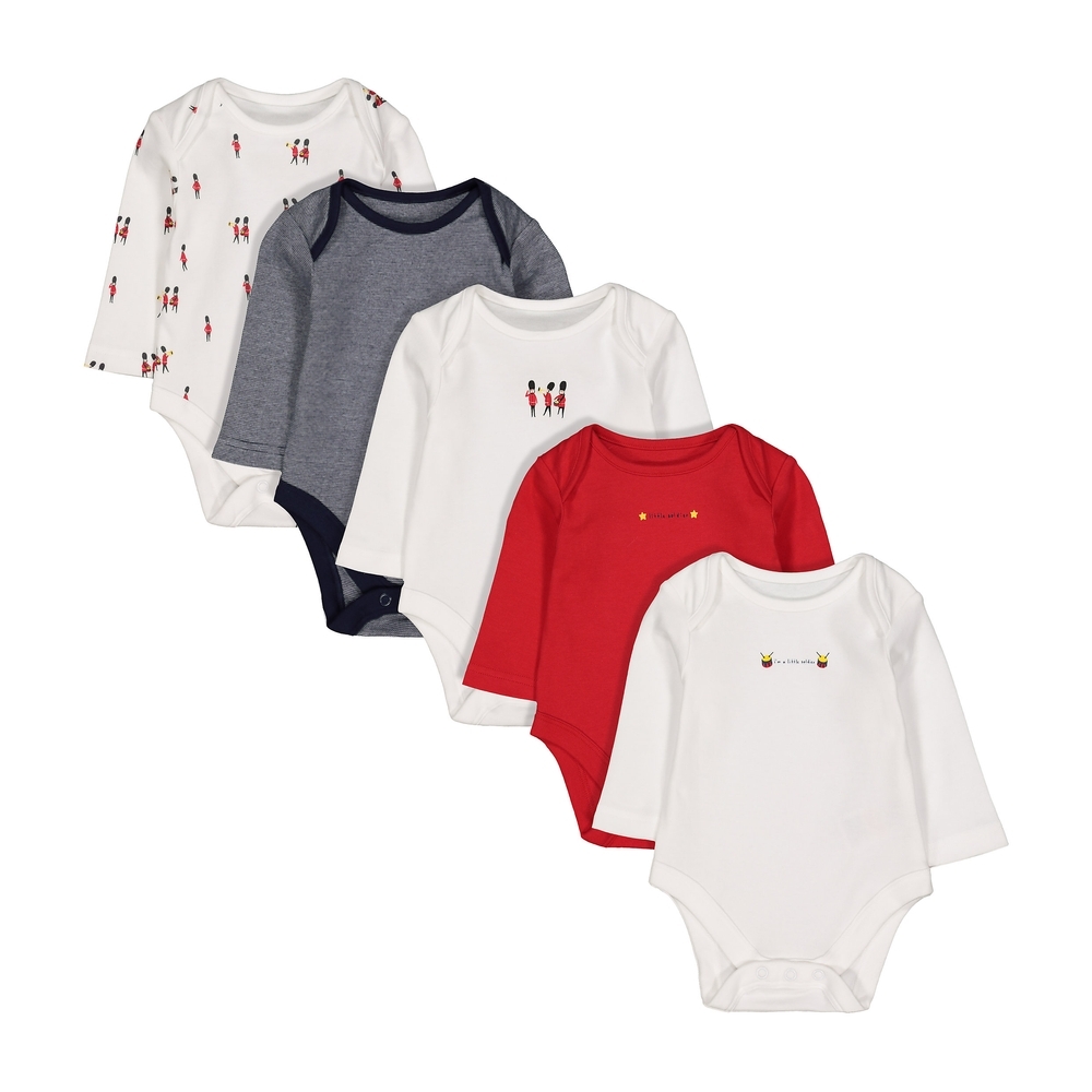 

Boys Full Sleeves Bodysuit Soldier Print - Pack Of 5 - Multicolor