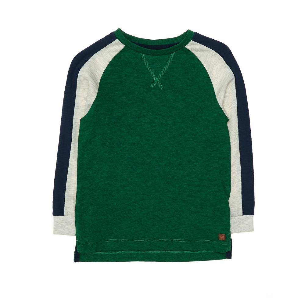 

Green Contrast Sleeve T-Shirt