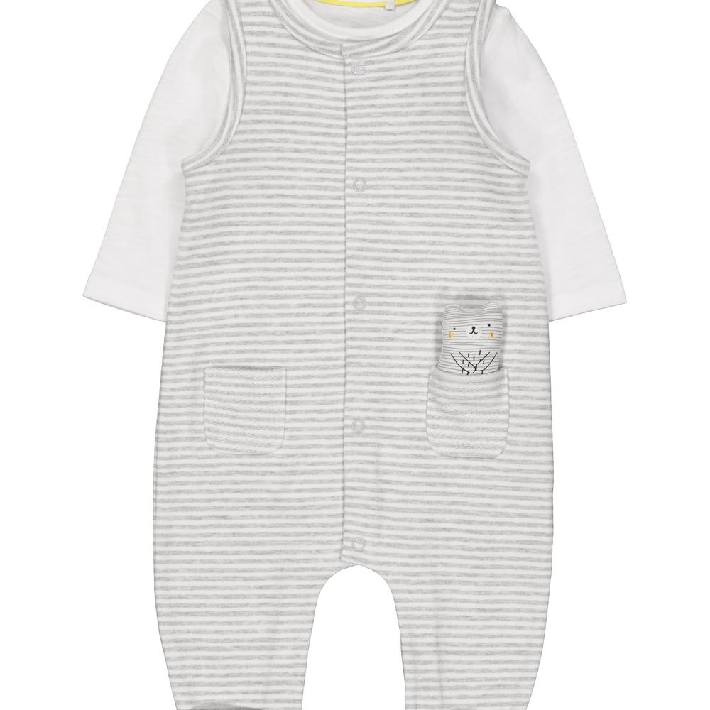 

Striped Dungarees And Bodysuit Set