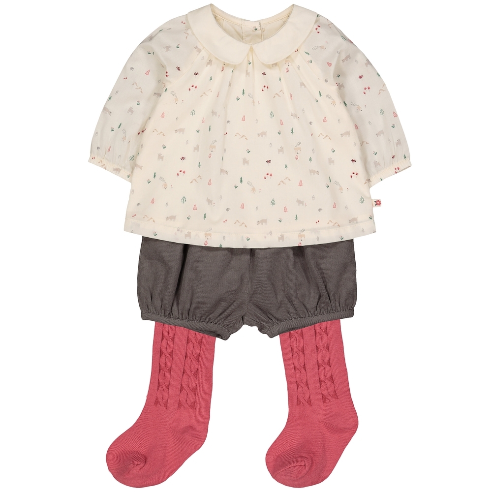 

Forest Blouse Shorts And Tights Set