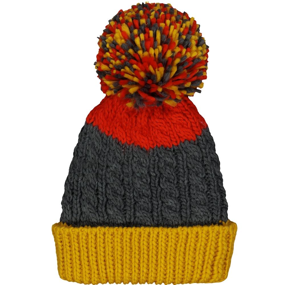 

Mustard Grey And Red Knitted Beanie