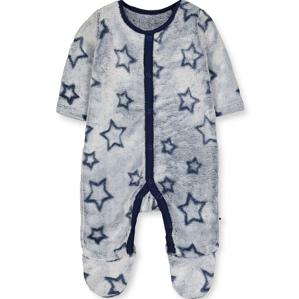 

Boys Full Sleeves Snowsuit Fluffy Star Print - Grey