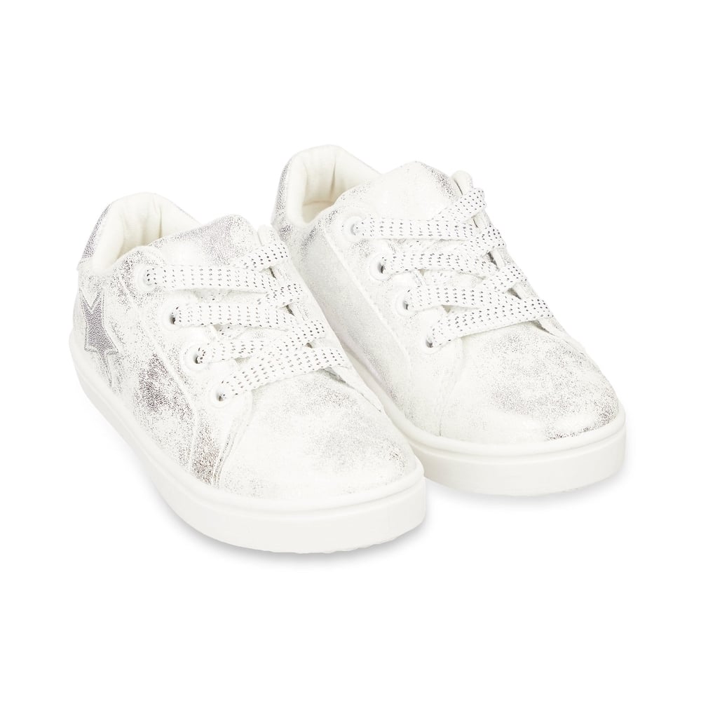 

White Shimmer Star Canvas Trainers