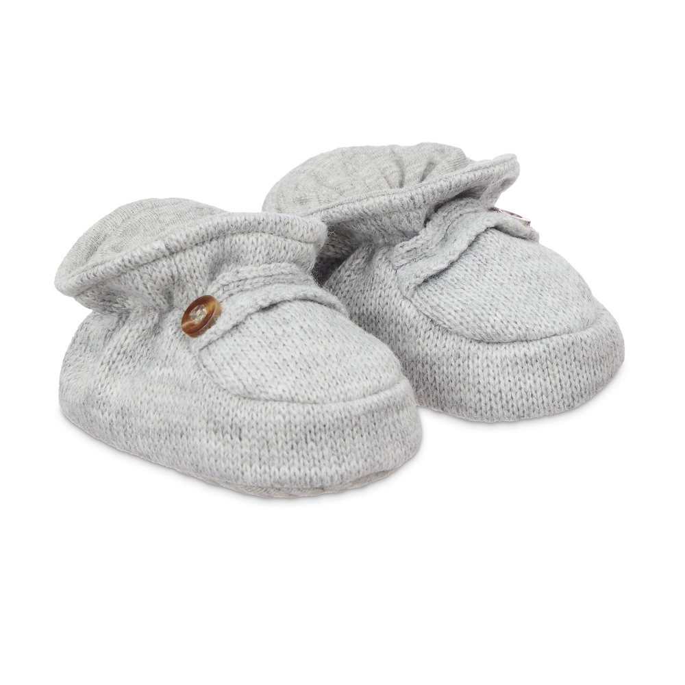 

Grey Knitted Sock Top Baby Booties