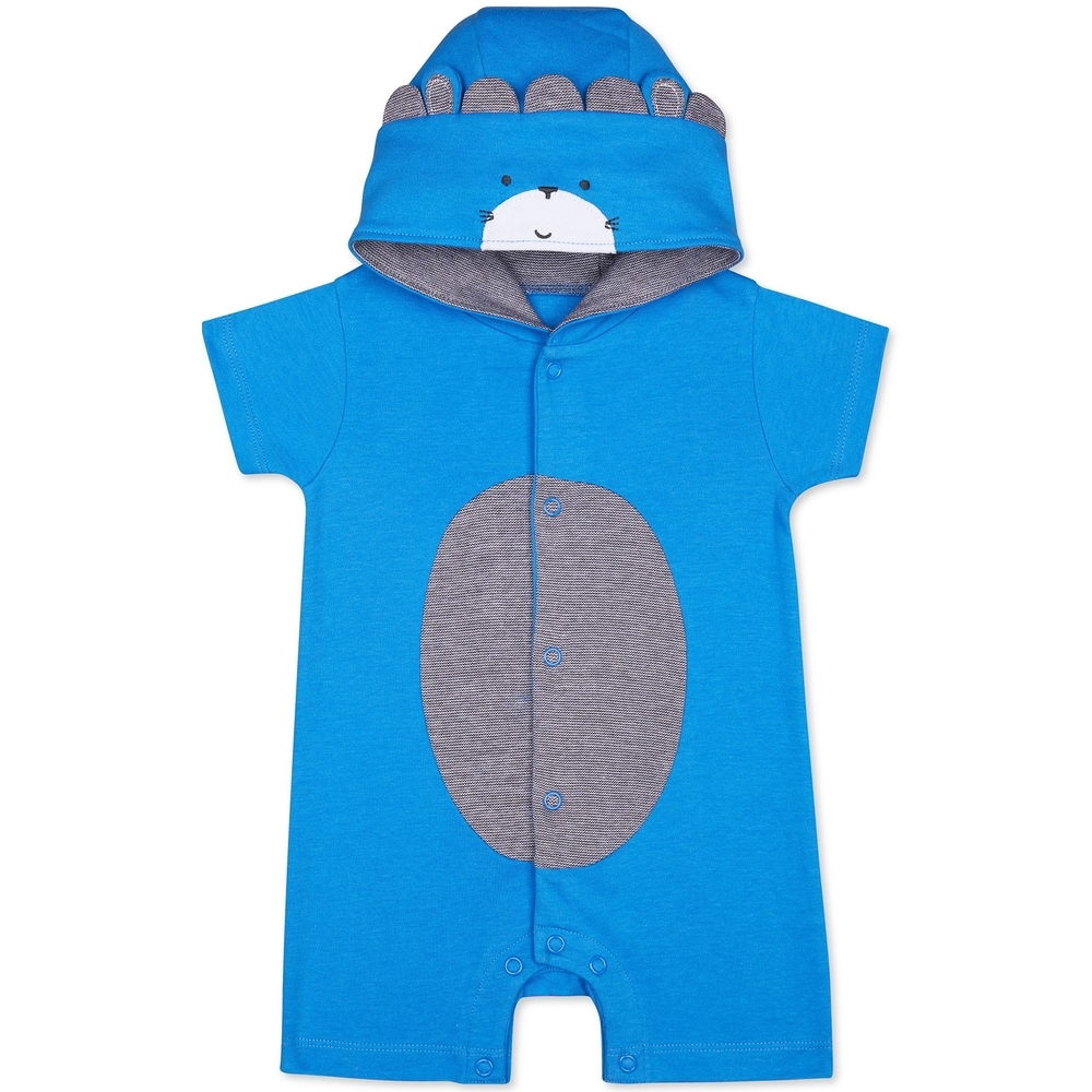 

Boys Half Sleeves Bear Novelty Romper - Blue