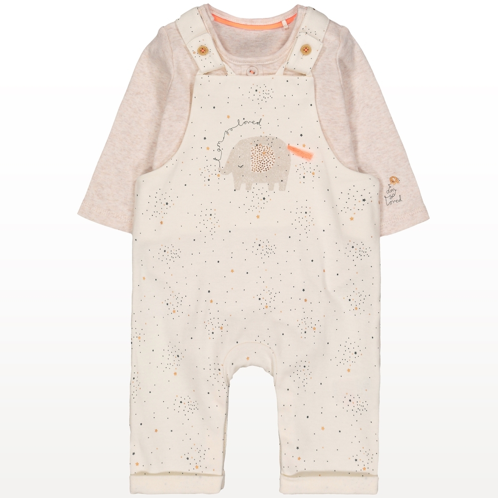 

Glitter Elephant Dungarees And Bodysuit Set
