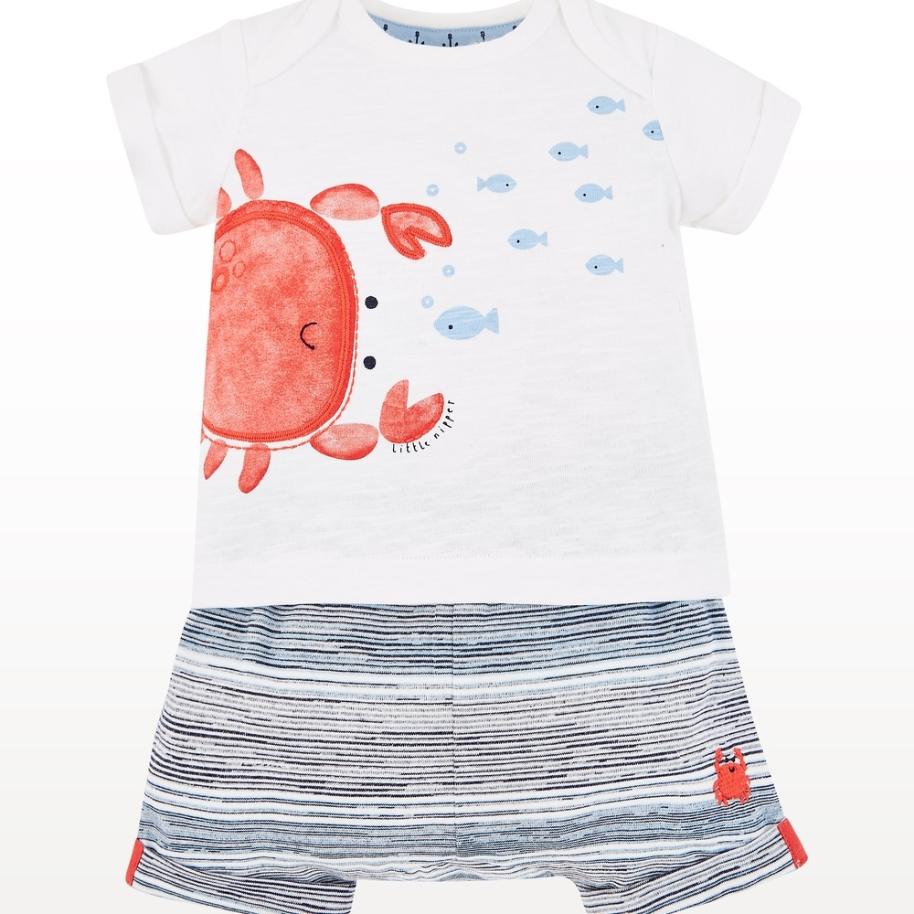 

Crab T-Shirt And Stripe Shorts Set