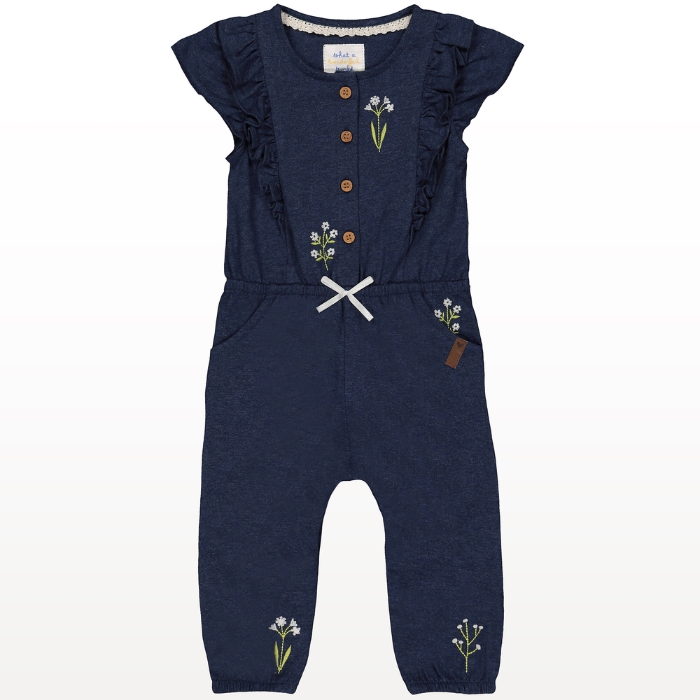 

Navy Floral Embroidered Jumpsuit