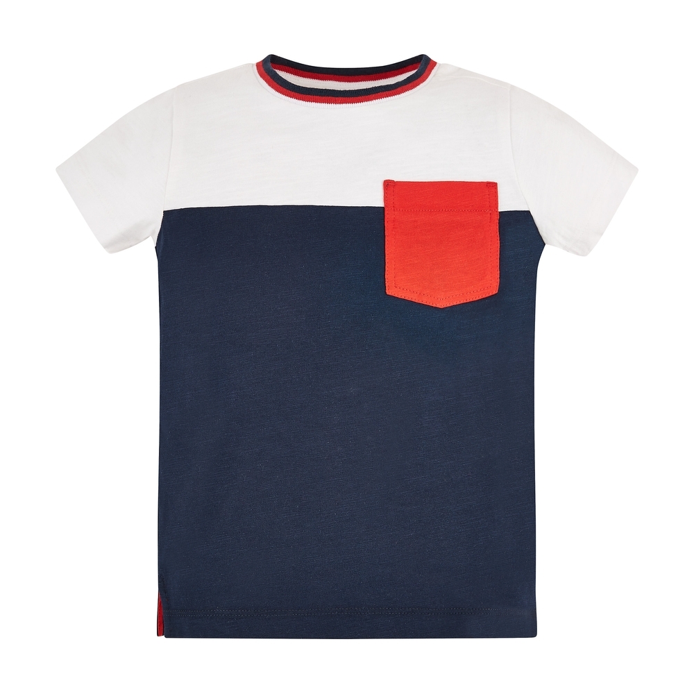 

Navy Cut And Sew T-Shirt