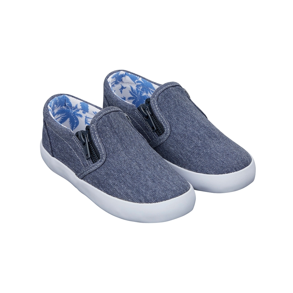 Denim Double Zip Canvas Shoes