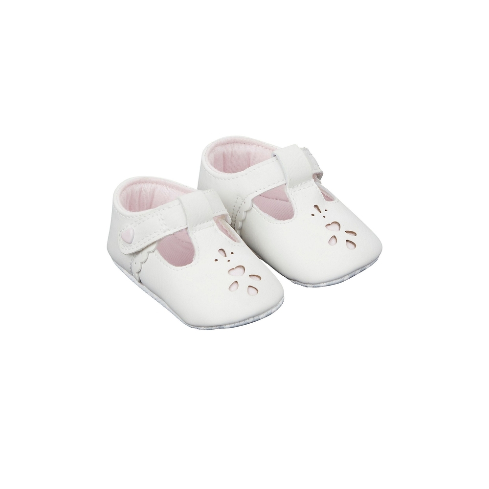 Girls Cut -Out Pram Shoes - White