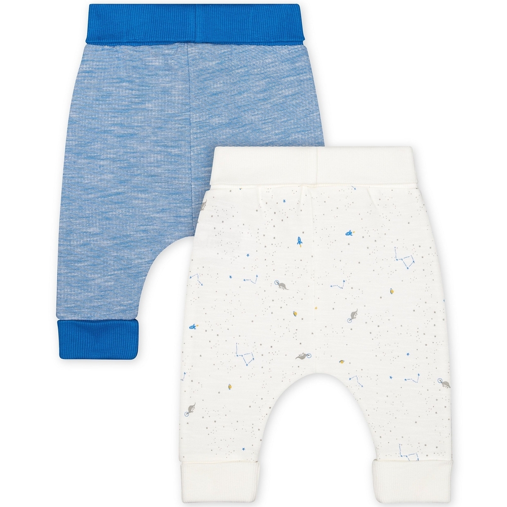 

Unisex Joggers Dinosaur And Space Print - Pack Of 2 - Blue White