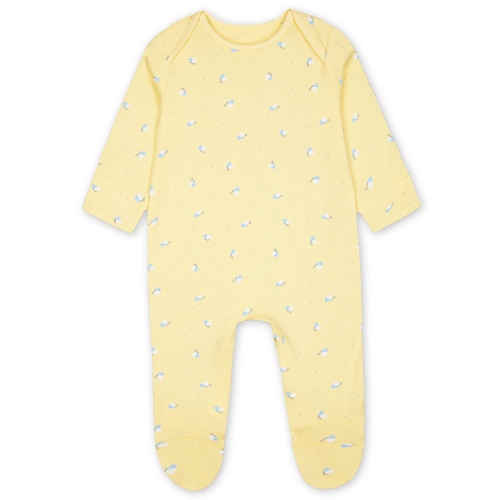 

Girls Full Sleeves Butterfly Print Romper - Yellow
