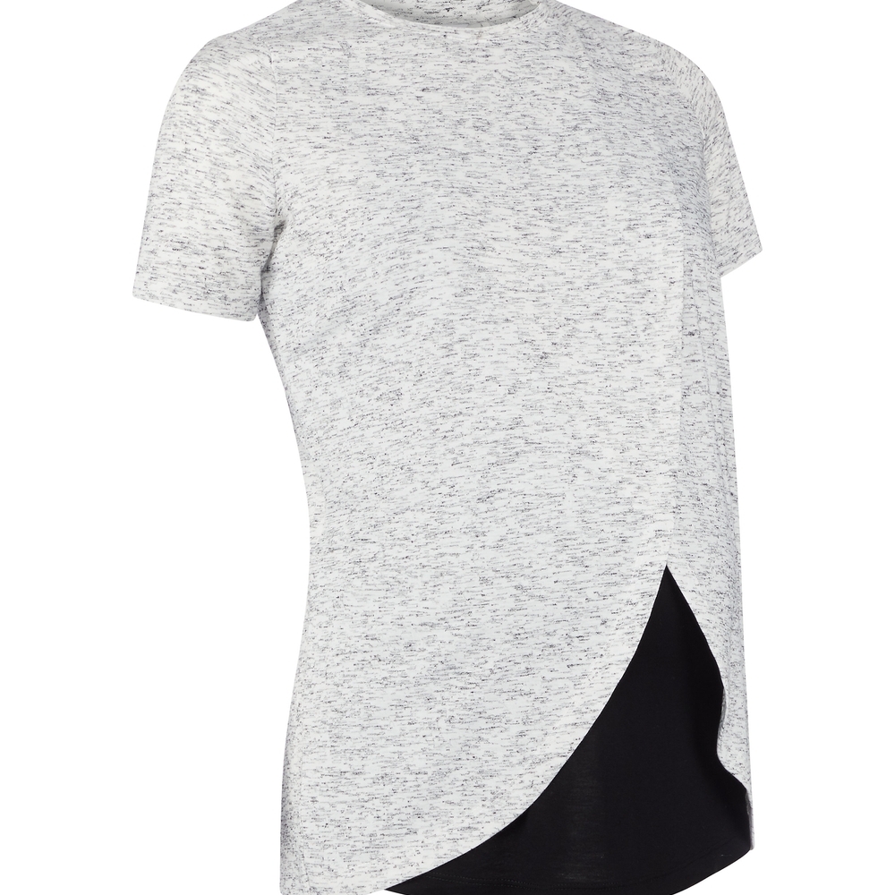 Maternity Wrap Hem Nursing Top - Grey
