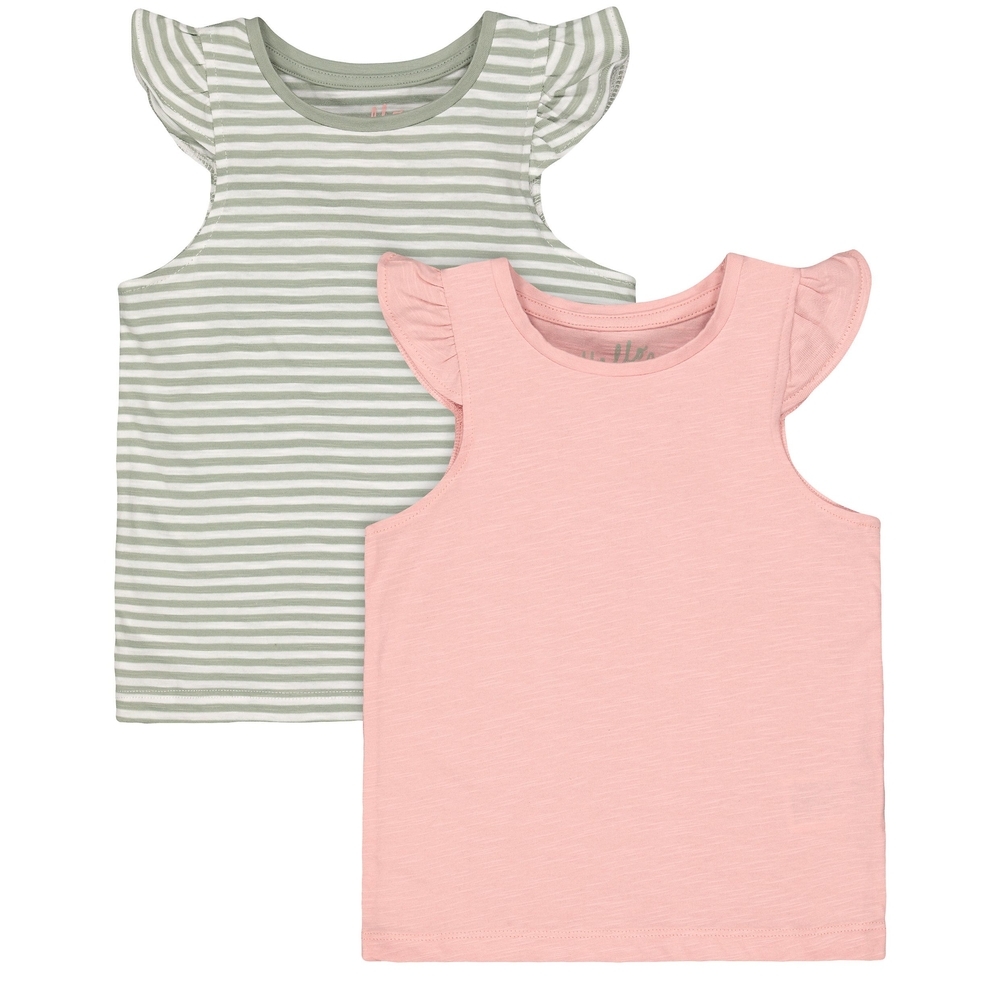 

Pink And Stripe Vest T-Shirts - 2 Pack